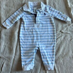 Ralph Lauren Striped Blue and White One Piece